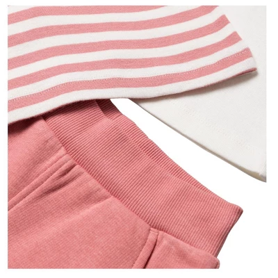 Stellou & Friends Cotton Pink And White 3 Piece Clothing Set For Newborns, Babies And Toddlers - Image 2