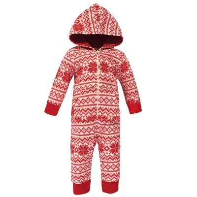 Hudson Baby Infant Fleece Jumpsuits, Coveralls, And Playsuits 2pk, Cream Reindeer