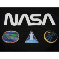 NASA Logo Patches Boy's Black Long Sleeve Shirt