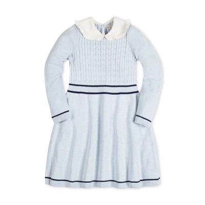 Hope & Henry Girls' Long Sleeve Cable Knit Peter Pan Collar Sweater Dress, Infant - Image 7