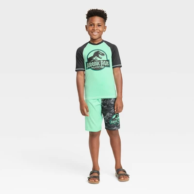 Boys' Jurassic Park Swim Shorts - Teal Green - Image 2