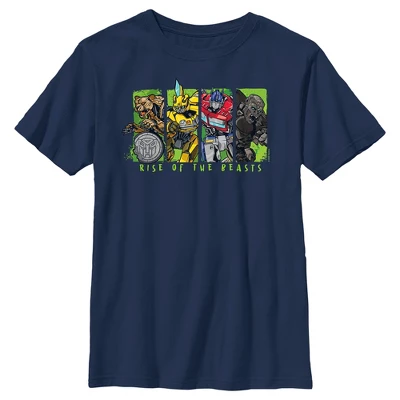 Boy's Transformers: Rise Of The Beasts Movie Logo Character Squares T-Shirt - Image 3