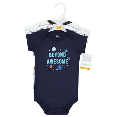 Hudson Baby Infant Boy Cotton Bodysuits, Space