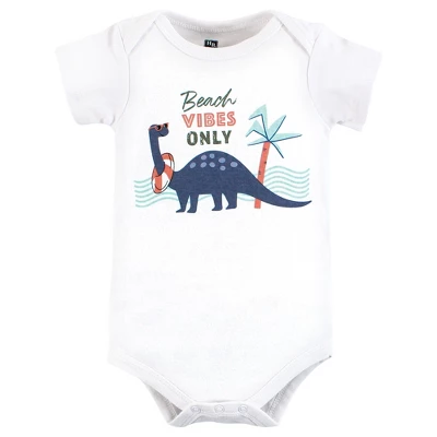 Hudson Baby Unisex Baby Cotton Bodysuits, Beach Dino - Image 2
