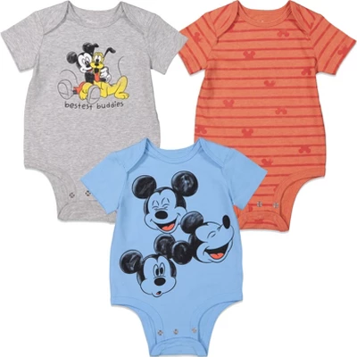 Disney Mickey Mouse 3 Pack Short Sleeve Bodysuits - Image 13