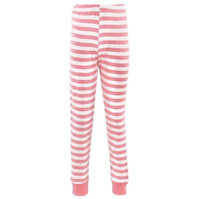 Hudson Baby Infant Girl Cotton Pajama Set, Coral Stripe - Image 3