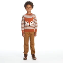 Andy & Evan Kids Graphic Sweaters In Orange, Size 7