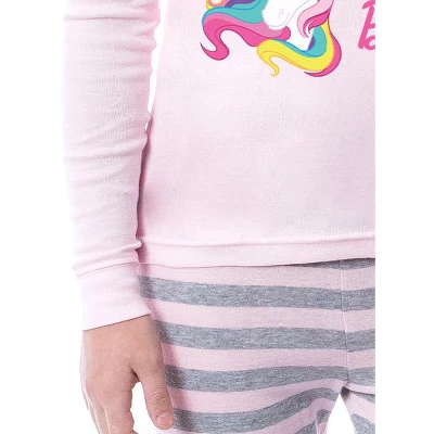 Barbie Girls' Magical Mermaid Fairy Unicorn Sparkle 2 Piece Sleep Pajama Set Pink - Image 2