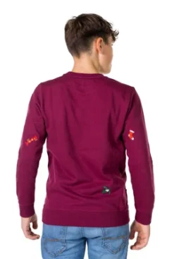 OppoSuits Deluxe Teen Boys Christmas Sweater - X-Mas Icons - Burgundy - Red