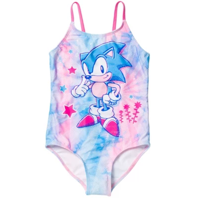 SEGA Sonic The Hedgehog Girls One Piece Bathing Suit Little Kid To Big Kid - Image 10