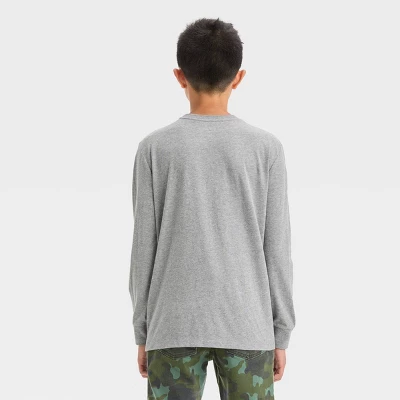 Boys' 'Here For The Hotdogs' Long Sleeve Graphic T-Shirt - Art Class™ Dark Gray - Image 2