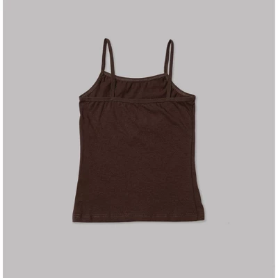 Nubies Essentials Girls' 3pk Cami - Dark Brown