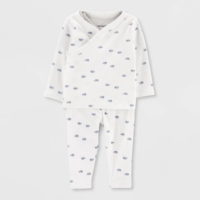 Carter's Just One You® Baby 3pc Rhino Cardigan Set - White/Gray