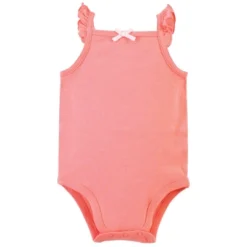 Touched By Nature Baby Girl Organic Cotton Bodysuits 5pk, Peach