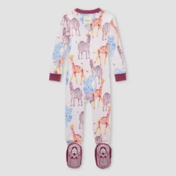 Burt's Bees Baby Burt's Bees Baby® Baby Girls' Wild Safari Organic Cotton Tight Fit Footed Pajama - Lilac Purple