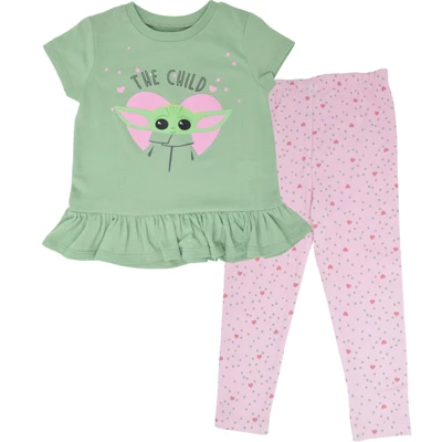 Star Wars The Mandalorian The Child Girls T-Shirt And Leggings Outfit Set Little Kid - Image 6
