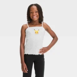 Girls' Pokemon Pikachu Tank Top And Cardigan Set - Beige