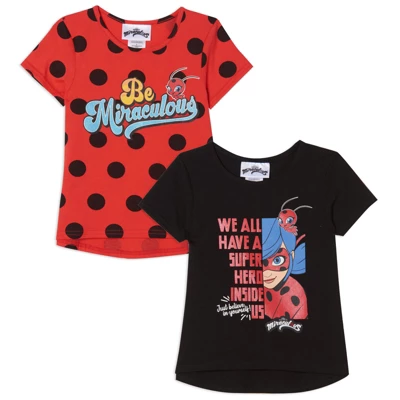 Miraculous Ladybug Cat Noir Rena Rouge Girls 2 Pack T-Shirts Little Kid To Big Kid - Image 7