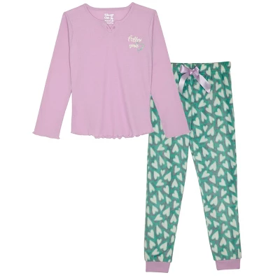 Sleep On It Girls 2-Piece Fleece Pajama Set - Follow Your Heart - Image 6