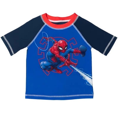 Marvel Spider-Man Rash Guard And Swim Trunks Outfit Set Little Kid To Big Kid - Image 2