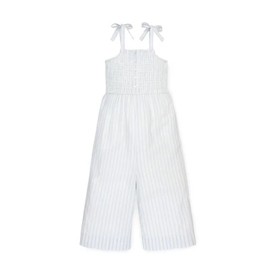 Hope & Henry Girls' Organic Cotton Smocked Button Front Jumpsuit, Kids - Image 9