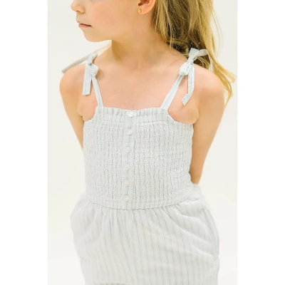 Hope & Henry Girls' Organic Cotton Smocked Button Front Jumpsuit, Kids - Image 2