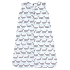 Hudson Baby Infant Boy Cotton Sleeveless Wearable Sleeping Bag, Sack, Blanket, Whales