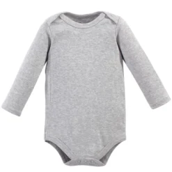 Hudson Baby Cotton Long-Sleeve Bodysuits 5pk, Gray Penguin
