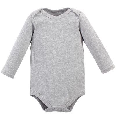 Hudson Baby Cotton Long-Sleeve Bodysuits 5pk, Gray Penguin