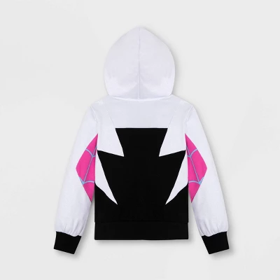 Boys' Marvel Spider-Man Ghost-Spider Zip-Up Sweatshirt - White/Black/Purple - Disney Store