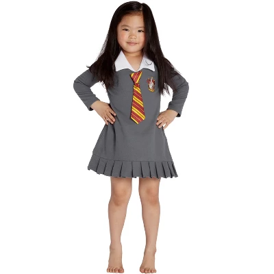 HARRY POTTER "Hermione Granger Gryffindor Halloween Toddler Costume Uniform Tie Pajama Gown - Image 3