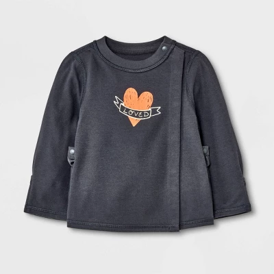 Baby Adaptive Side Snap Long Sleeve T-Shirt - Cat & Jack™ Black - Image 4