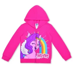 My Little Pony Girl's 3 Pack Active Wear Coordinates, Shirt, Jacket, Legging Pants Set For Kids