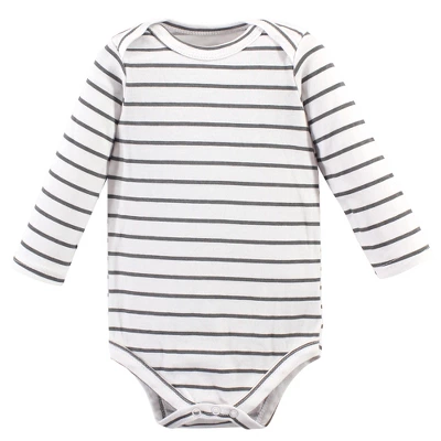 Hudson Baby Cotton Long-Sleeve Bodysuits 5pk, Gray Penguin - Image 3