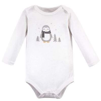 Hudson Baby Cotton Long-Sleeve Bodysuits 5pk, Gray Penguin - Image 5