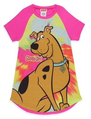 Scooby-Doo Girls' Classic Character Tie-Dye Nightgown Sleep Pajama Shirt Multicolored - Image 5