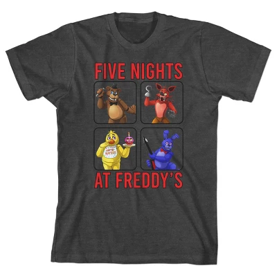 Five Nights At Freddy's Character Boxes Boy's Charcoal T-shirt