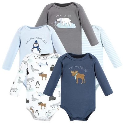 Hudson Baby Unisex Baby Cotton Long-Sleeve Bodysuits, Arctic Animals - Image 7