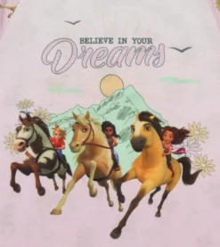 Girls' Spirit Untamed Movie Believe In Your Dreams Nightgown Sleep Pajama Pink