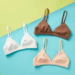 Girls' Best Triangle Cotton Starter Bra With Soft Cotton Fabric, Adjustable Straps By Yellowberry