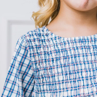 Hope & Henry Girls' Long Sleeve Calvary Twill Smocked Front Dress, Kids - Image 4