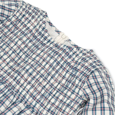 Hope & Henry Girls' Long Sleeve Calvary Twill Smocked Front Dress, Kids