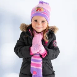 Disney Princess Winter Hat, Scarf, & Mittens/Gloves Set, Kids Ages 2-7