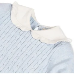 Hope & Henry Girls' Long Sleeve Cable Knit Peter Pan Collar Sweater Dress, Toddler