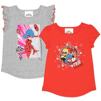 Miraculous Ladybug Cat Noir Rena Rouge Girls 2 Pack T-Shirts Little Kid To Big Kid - Image 8