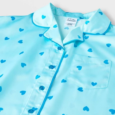 Girls' 2pc Satin Short Sleeve Coat Pajama Set - Art Class™ - Image 2