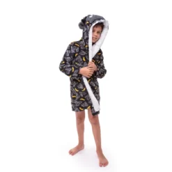 Sleep On It Boys Gorilla Plush Fleece Robe With 3D Character Hood