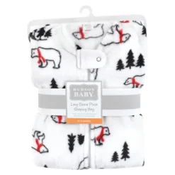 Hudson Baby Plush Sleeping Bag, Sack, Blanket, Long-Sleeve Winter Bear