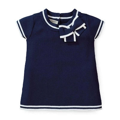 Hope & Henry Girls' Milano Tipped Short Sleeve Sweater, Infant - Image 4