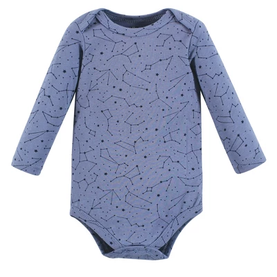 Hudson Baby Infant Boy Cotton Long-Sleeve Bodysuits, Space 5-Pack - Image 4